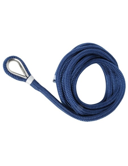 Cima per ormeggio in poliestere BLU impiombata con redancia inox ad alta tenacità doppia treccia - Cime e accessori - 0644380