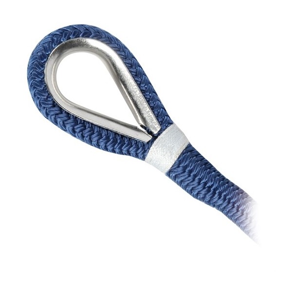 Cima per ormeggio in poliestere BLU impiombata con redancia inox ad alta tenacità doppia treccia - Cime e accessori - 0644380 2