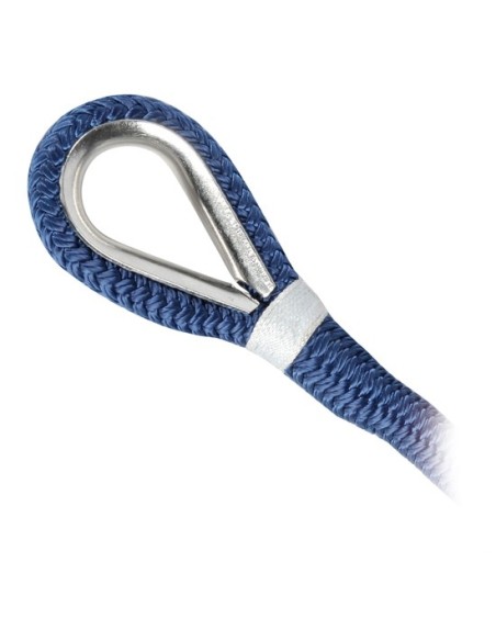 Cima per ormeggio in poliestere BLU impiombata con redancia inox ad alta tenacità doppia treccia - Cime e accessori - 0644380