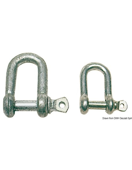 Galvanised steel D-Shackles - Ironware - 0832005