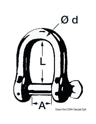 Galvanised steel D-Shackles - Ironware - 0832005