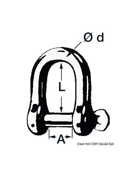 Galvanised steel D-Shackles - Ironware - 0832005