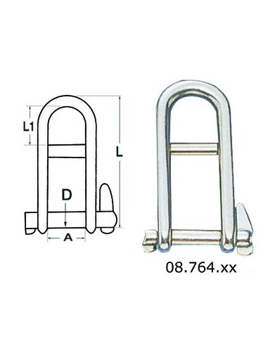 Shackle with latch docking With stop bar- Ironware - 0876405