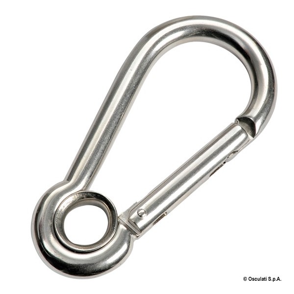 Moschettone in acciaio inox AISI 316 con chiusura senza sporgenza - Ferramenta Nautica - 0919105