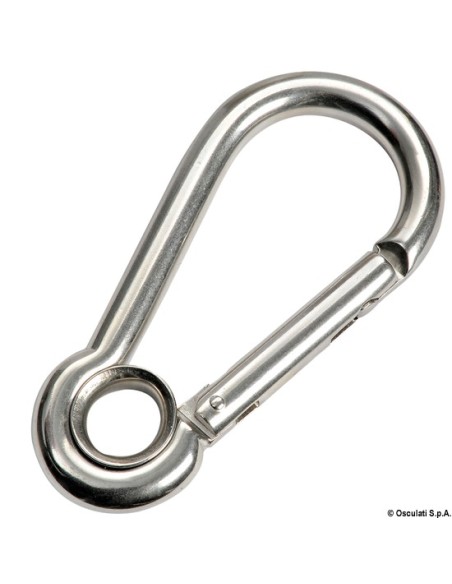 Moschettone in acciaio inox AISI 316 con chiusura senza sporgenza - Ferramenta Nautica - 0919105