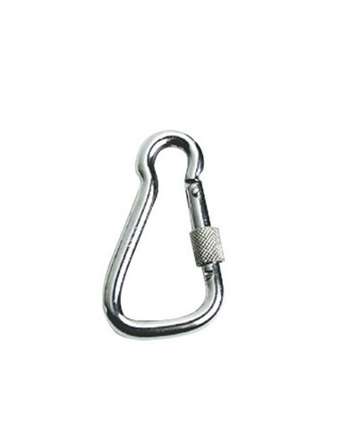 Moschettone in acciaio inox a grande apertura con ghiera di sicurezza a rotazione  - Ferramenta Nautica 0917912