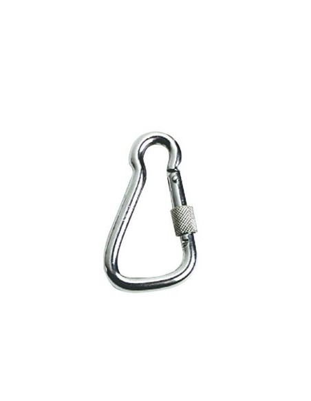Moschettone in acciaio inox a grande apertura con ghiera di sicurezza a rotazione  - Ferramenta Nautica 0917912