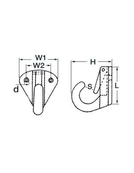Buckle for tapes , made of stainless steel - DECK EQUIPMENTS - 4667060