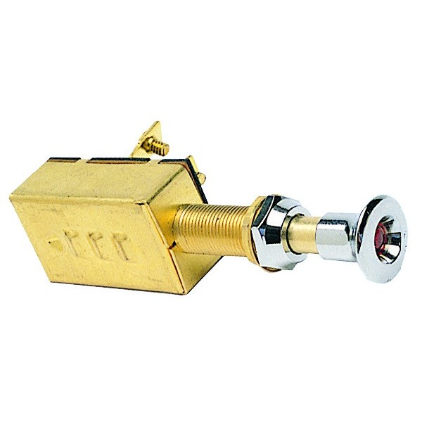 Interruttore in ottone cromato con spia luminosa - Elettricità - 1495501