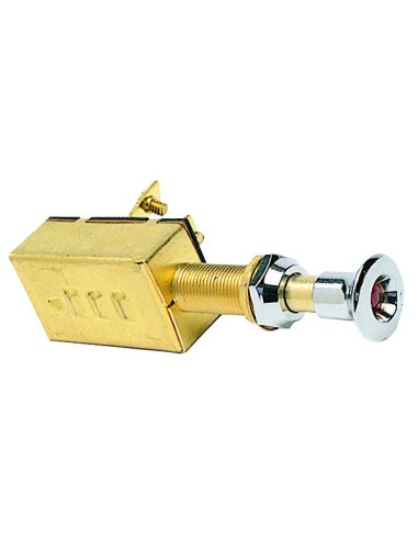 Interruttore in ottone cromato con spia luminosa - Elettricità - 1495501