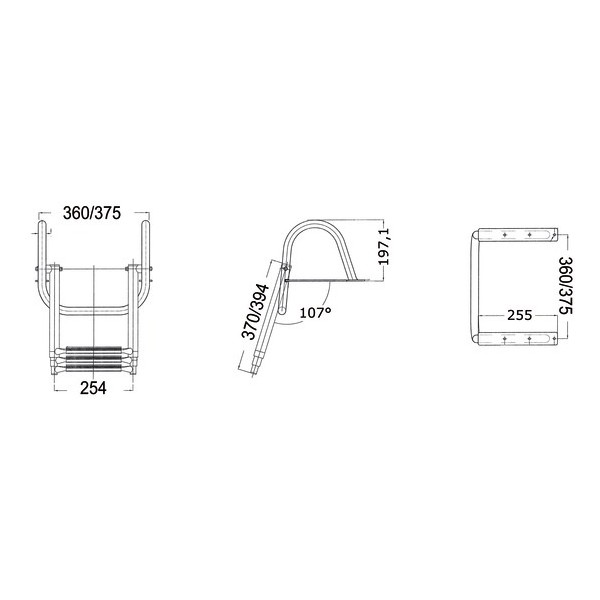 Gangplank telescopic ladder with handles, 4 steps- Anchorage and Docking - 4954604 2