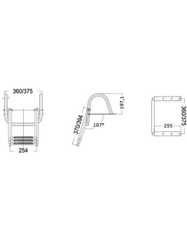 Gangplank telescopic ladder with handles, 4 steps- Anchorage and Docking - 4954604