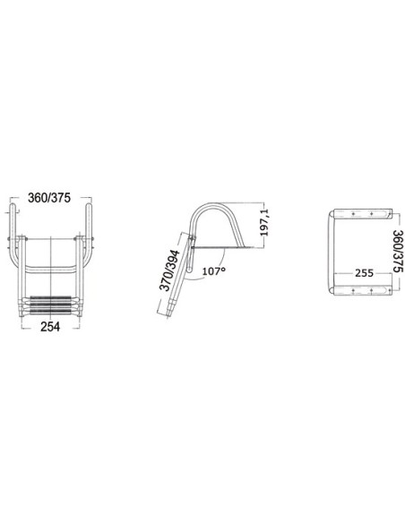 Gangplank telescopic ladder with handles, 4 steps- Anchorage and Docking - 4954604