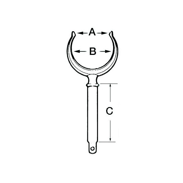 Scalmo in ottone cromato barca a remi, altezza 72 mm - Ancoraggio e Ormeggio - 3417012 2