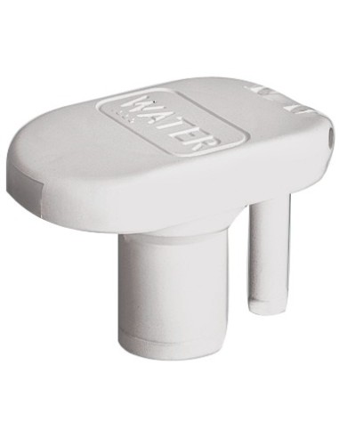 Tappo imbarco in Nylon con sfiato incorporato, apertura a scatto, ø 38 mm. Modello FUEL, in nylon di colore bianco.  Base 110 x 