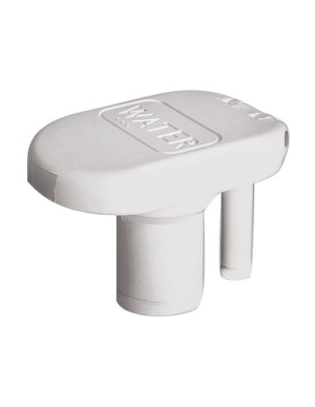 Tappo imbarco in Nylon con sfiato incorporato, apertura a scatto, ø 38 mm. Modello FUEL, in nylon di colore bianco.  Base 110 x 
