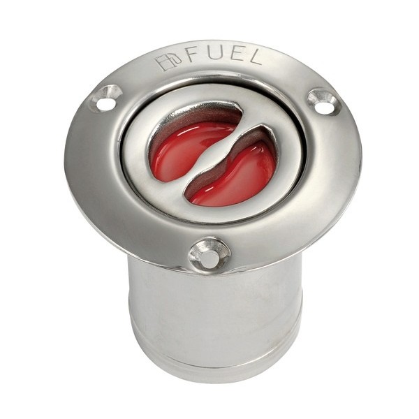 Mirror polished stainless steel deck fillers, flush mounting, fitted with opening handle - straight joint pin - DECK EQUIPMENTS