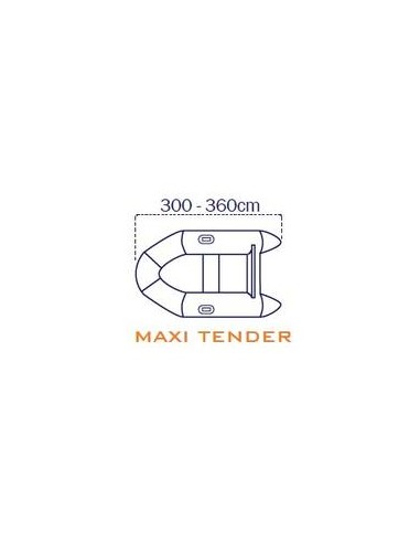 Telo copri gommone 300/360 cm MAXI TENDER. Telo coprigommone maxi, per gommoni fino a 360 cm. Fabbricato in resistente poliester