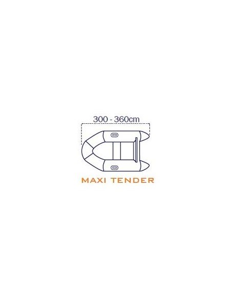 Telo copri gommone 300/360 cm MAXI TENDER. Telo coprigommone maxi, per gommoni fino a 360 cm. Fabbricato in resistente poliester