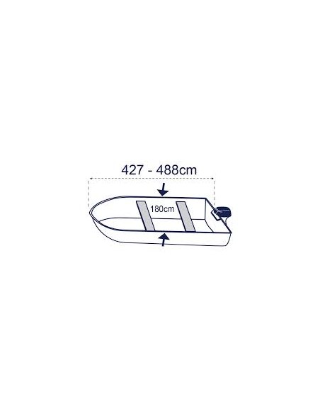 Telo copri gommone TG. XXS - 427/488 cm - telo copri tender - copoertura gommone - accessori gommoni