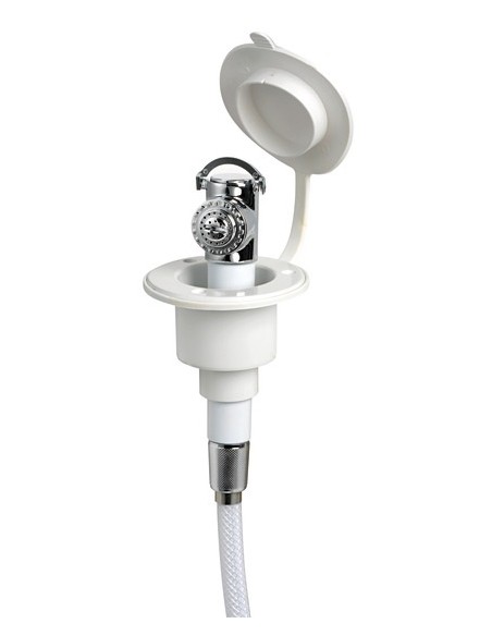 Shower box with Mizar push-button shower - WHITE BASE  - Showers and shower boxes - 1524200