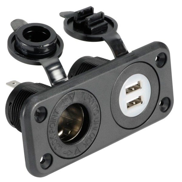 Presa accendisigari + doppia USB con pannello -  - 1451602