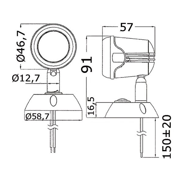 Articulated HI-POWER LED white spotlight 12/24 V -  - 1389601 2