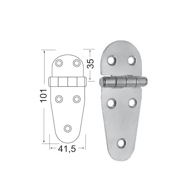 Cerniera spessore 2 mm inox -  - 3844171