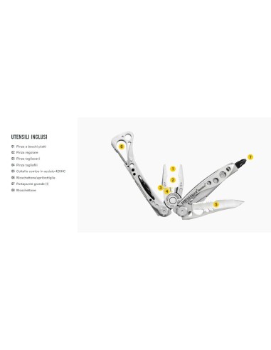 PINZA MULTIUSO LEATHERMAN SKELETOOL - 8 UTENSILI -  - LTG830956