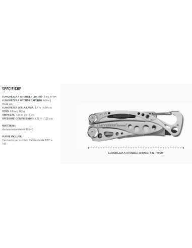 PINZA MULTIUSO LEATHERMAN SKELETOOL - 8 UTENSILI -  - LTG830956
