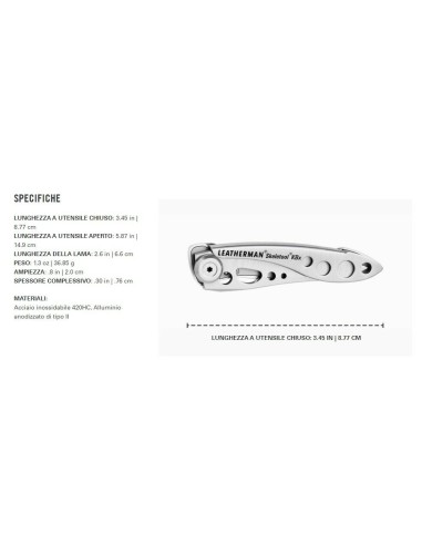 COLTELLO MULTIUSO LEATHERMAN SKELETOOL KBX - 2 UTENSILI -  - LTG832382
