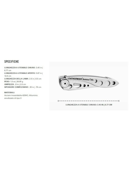 COLTELLO MULTIUSO LEATHERMAN SKELETOOL KBX - 2 UTENSILI -  - LTG832382