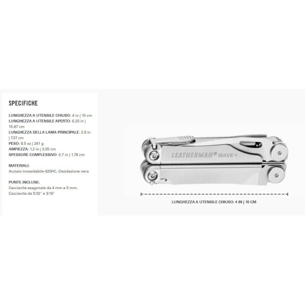 PINZA MULTIUSO LEATHERMAN WAVE+ -18 UTENSILI -  - LTG832524 2