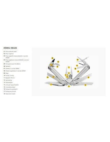 PINZA MULTIUSO LEATHERMAN WAVE+ -18 UTENSILI -  - LTG832524