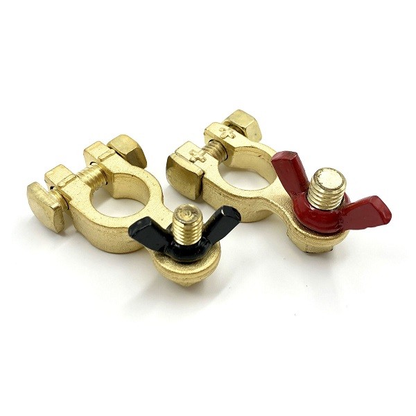 Clip pair for batteries, made of bronze -  - L0670414