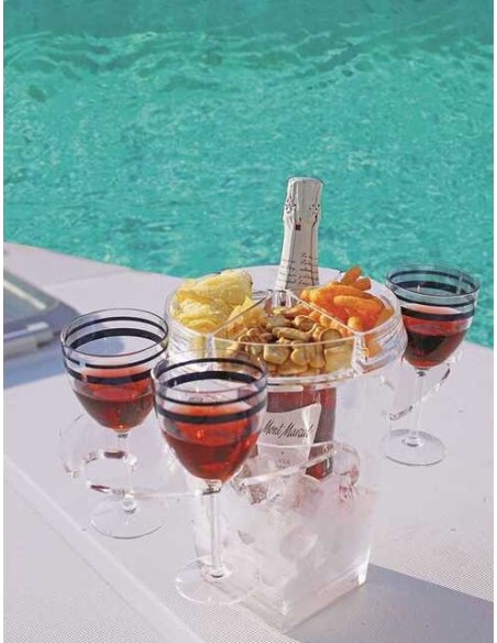 Secchiello Champagne con portabicchieri e piatto aperitivo - 5801801 - 