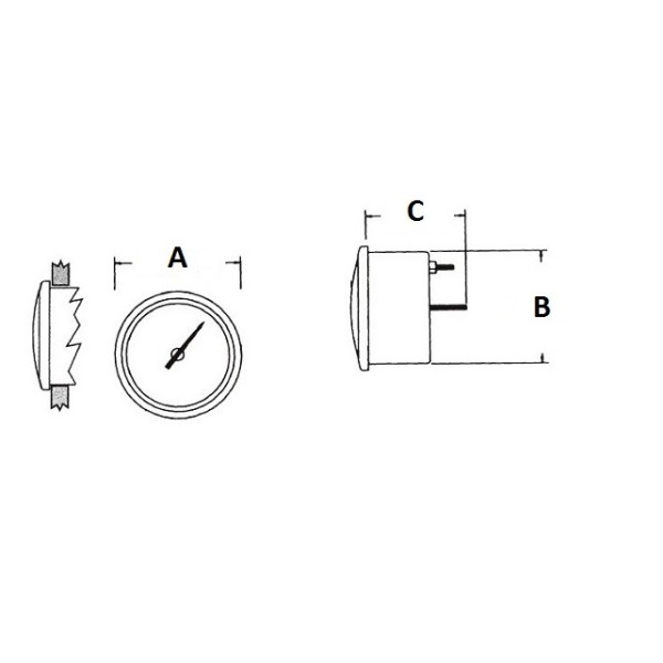 Spidometro con tubo di Pitot (a pressione d'acqua) SCALA 0-55 MPH - 27.325.09 -  2