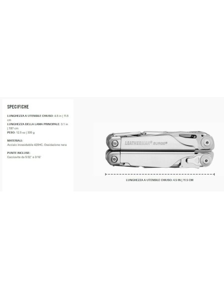 PINZA MULTIUSO LEATHERMAN WINGMAN / 14 UTENSILI - LTG832523 - 