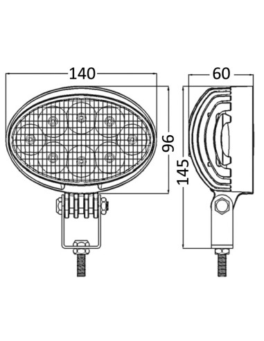 Faro orientabile da roll bar  a LED HD - 13.321.03 - 