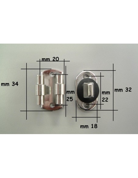 Hinge in stainless steel aisi 316 - 38.442.85 - 