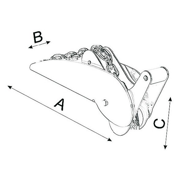 Musone inox a ribalta per ancore da 10 kg - 01.333.01 -  2