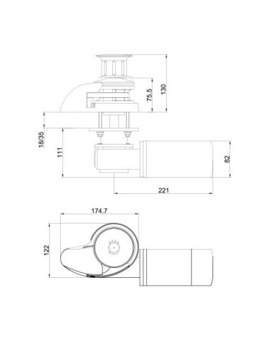 Verricello Smart 700W 12V per 6mm AC34 + kit copertura motore - MZ.0712.06L - 