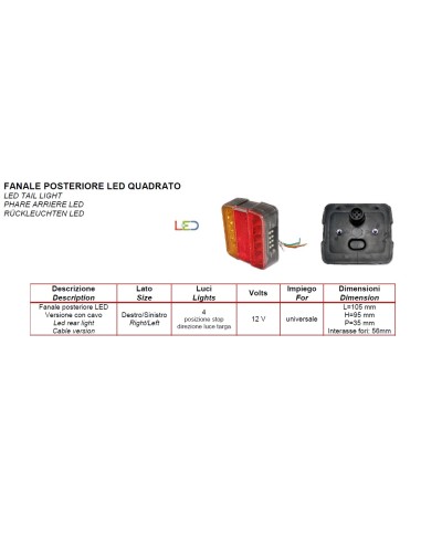 Fanale posteriore a LED DX/SX a 4 luci - 02.022.12 - 
