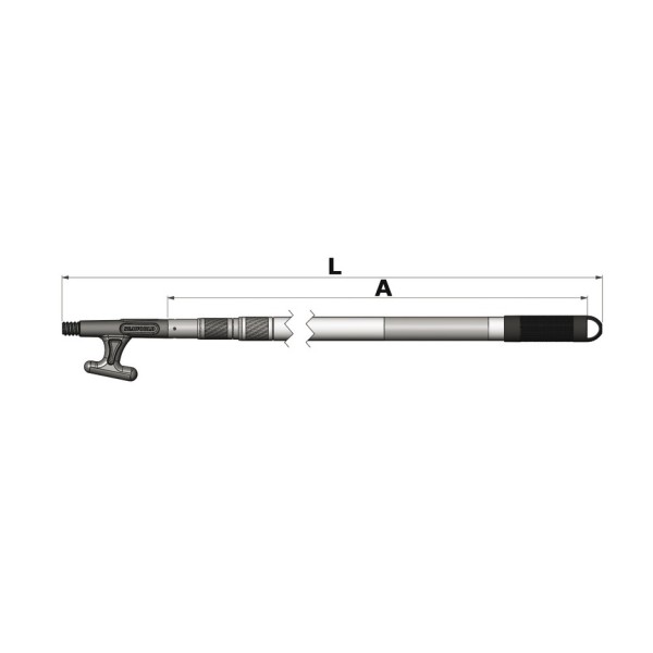 Gancio accosto professionale con testa di gomma - 150/382 cm - 34.917.43 -  2
