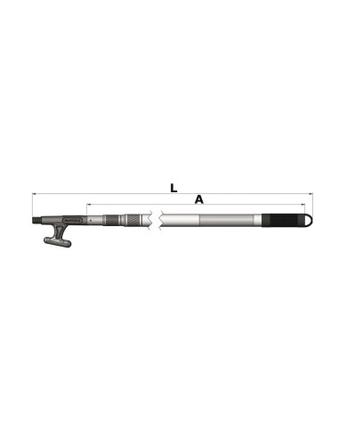 Gancio accosto professionale con testa di gomma - 150/382 cm - 34.917.43 - 