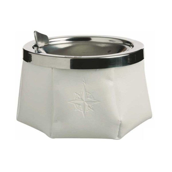 Posacenere antivento in acciaio inox corpo in skay - BIANCO - 2130102 - 