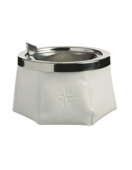 Posacenere antivento in acciaio inox corpo in skay - BIANCO - 2130102 - 