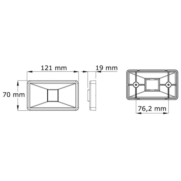 Fanale rettangolare Mouse Stern corpo inox - 11.036.22 -  2