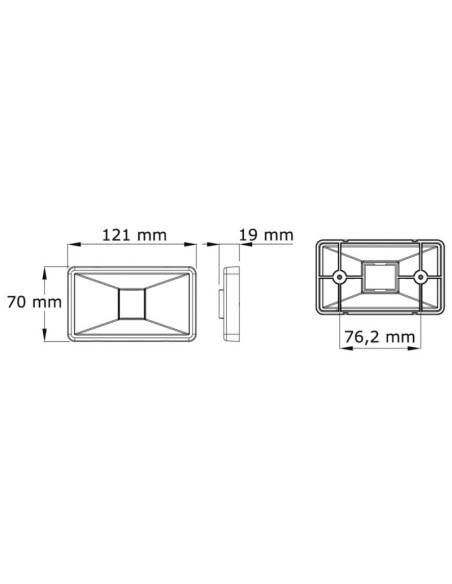 Fanale rettangolare Mouse Stern corpo inox - 11.036.22 - 