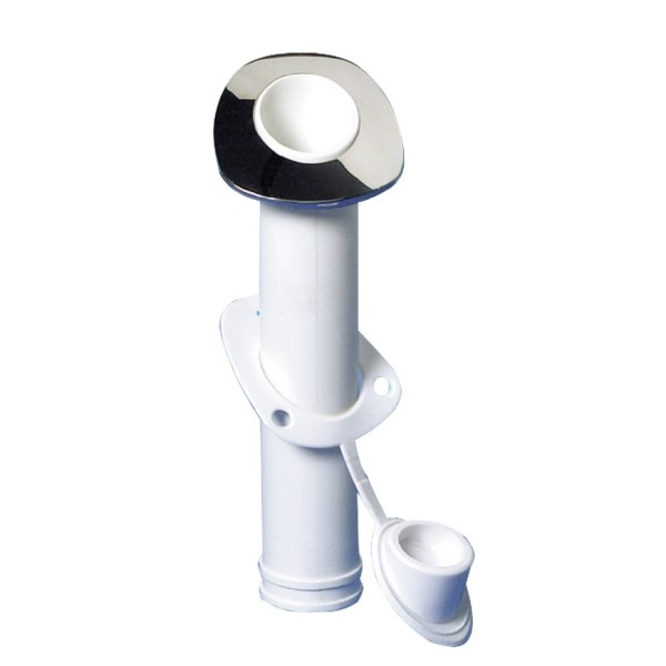 Recess-fit fishing rod holder with stainless steel flange, 60° slope - 41.211.40 - 
